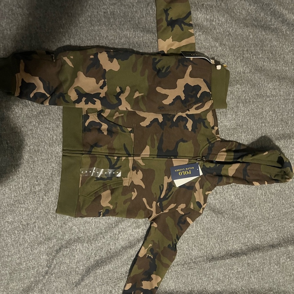 Ralph Lauren Green and Brown Camouflage Hoodie set